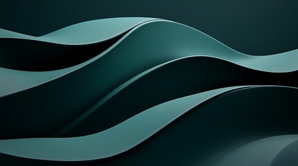 Abstract teal waves on dark background (1)