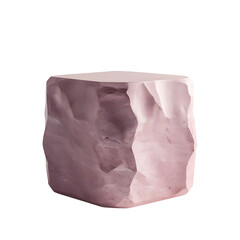 Empty Pink stone podium on marble slab for product presentation on a transparent background. Generative AI
