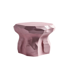 Soft Pink Stone Podium Mockup on a transparent background. Stone podium for Minimalist Product Showcase. Generative AI