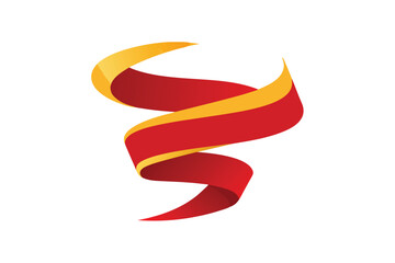 Vector Illustration Of Two Twisting Ribbons