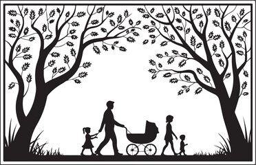 Heartwarming Family Walk Silhouette Bundle