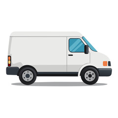 Isolated white delivery van illustration perfect for transport logistics and commercial vehicle design projects and presentations © MAYENUDDIN