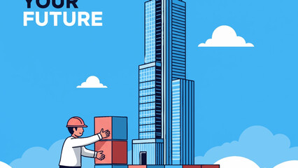 Build Your Future - Business Foundation and Success Vector