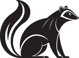 Raccoon sitting with bushy tail animal wildlife