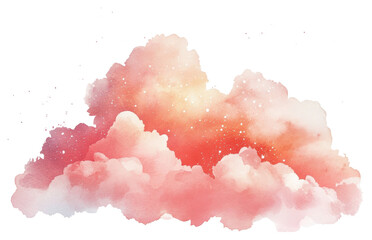Obraz premium PNG Twilight glow clouds illustration watercolor.