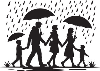 Heartwarming Family Walk Silhouette Bundle