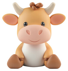 Fototapeta premium PNG Baby cute cow illustration cartoon animal.