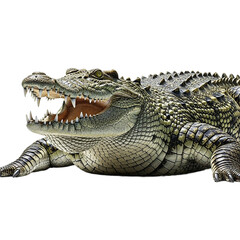 Naklejka premium Crocodile Reptile CloseUp View of a Powerful Predator