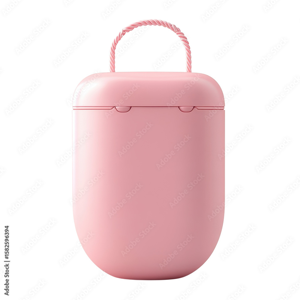 Fototapete pink carrying case container design product display object plastic storage on transparent background