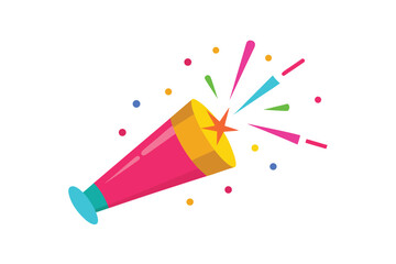 Confetti Cannon With Bright Color Burst