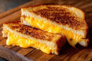 Deliciously Melted Cheese Between Golden Brown Toasted Bread Slices