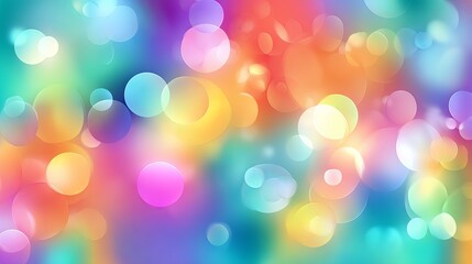 Obraz premium Vibrant colorful bokeh lights background with blurred glowing circle shapes for festive celebration and holiday design vector illustration