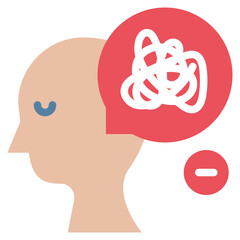 tangled mental health mind think flat style icon