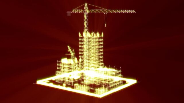3D Wireframe Rendering of Virtual Construction Site with BIM Technology
