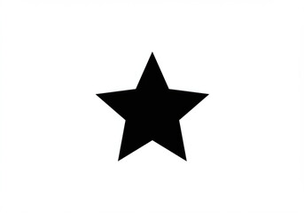 Fototapeta premium A simple black five pointed star shape isolated on a clean white background