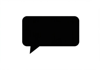 Naklejka premium Simple black speech bubble icon with rounded corners on a white background