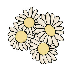 Gift pattern, mixed flowers, daisy, yellow flowers, pink flowers, blue flowers, black and white flower pictures