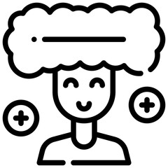 clear thoughts think mind mental health simple line icon