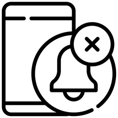 notification off digital detox mental health simple line icon