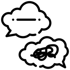 tangled clear throughts mind mental health simple line icon