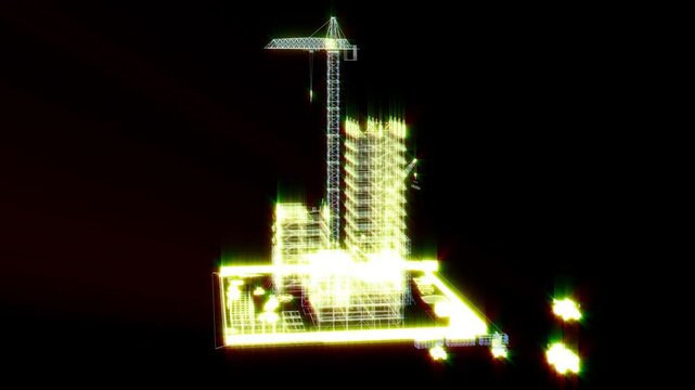 3D Wireframe Rendering of Virtual Construction Site with BIM Technology