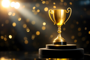 Golden Trophy Gleaming Symbol of Success and Achievement Prize