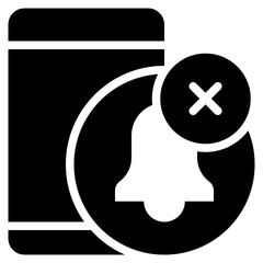 notification off digital detox mental health solid glyph icon