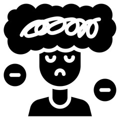 tangled thoughts think mind mental health solid glyph icon