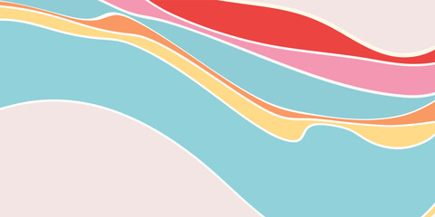 Bright and playful multicolor wave background in soft, cheerful tones. Ideal for children’s content, books, websites, and party invitations.