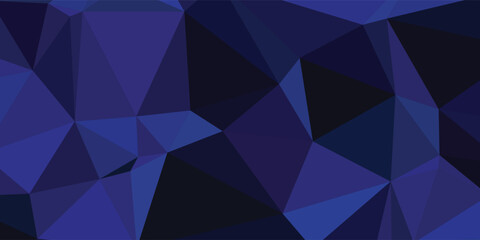 Dark Polygonal Geometric Abstract Background in Blue and Purple Tones, Ideal for Modern Design, Technology, and Digital Art with a Futuristic, Low Poly Look.