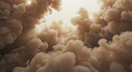 Dramatic Cloudscape with Sunlight Breaking Through Thick Clouds