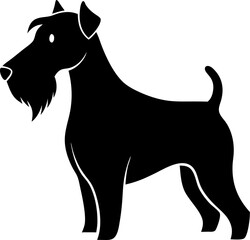 Welsh Terrier silhouette vector black , white background