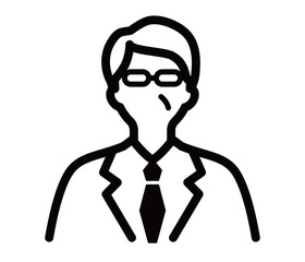 サラリーマン・ビジネスマン・会社員のアイコン　中年　男性　人　人物　スーツ　上司　役員　営業　管理職