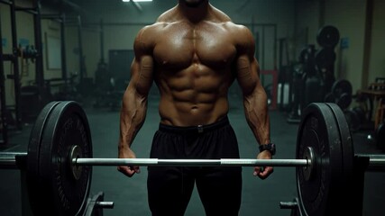 A muscular man demonstrates powerful weightlifting techniques in a gym setting