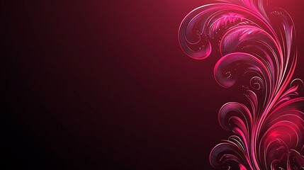 Abstract floral design on dark red