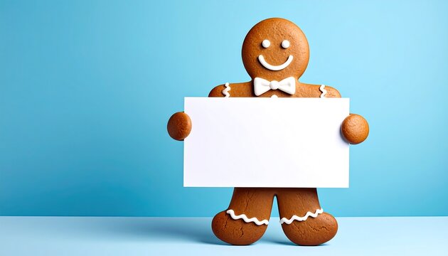Gingerbread man holding a blank sign (1)