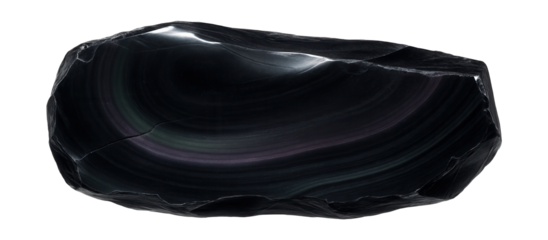 Rainbow obsidian with subtle iridescent sheen and glassy texture