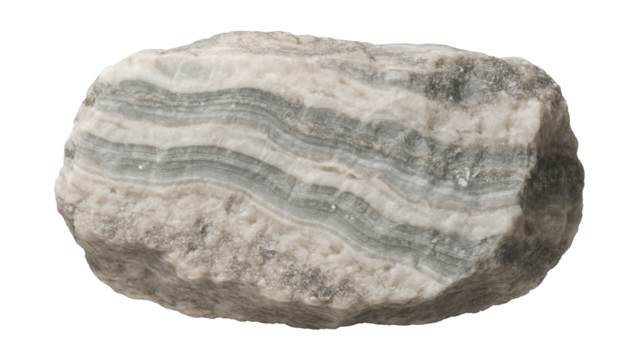 Carbonatite with a variable texture, rich in carbonate minerals and often displaying a banded appearance