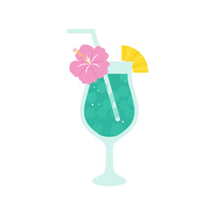 Tropical Drink Icon green– Exotic Summer Refreshment (Vector)