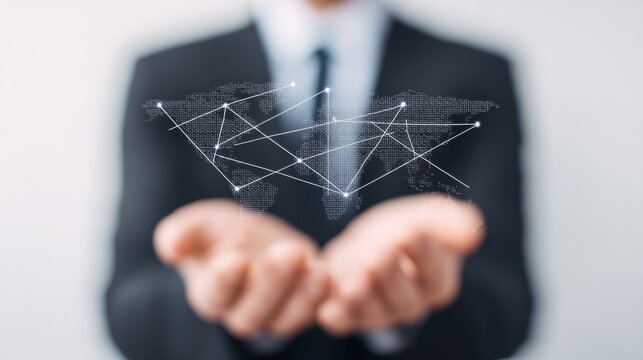 Networking innovation visualization corporate environment digital content professional context abstract concept