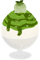green tea shaved ice