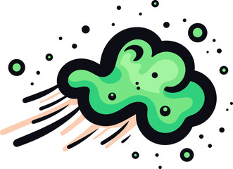 Vibrant Green Cloud Graphic: A Modern Artistic Touch for Your Designs