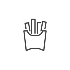 French fries line icon