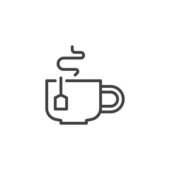 Hot tea cup line icon