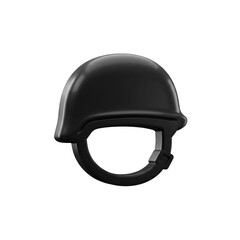 Fototapeta premium Protective headgear concept displaying a sleek matte black military helmet design