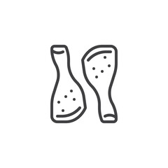 Chicken drumsticks line icon