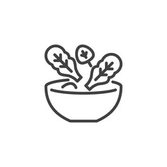 Salad bowl line icon