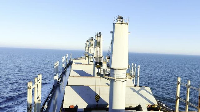 vessel at the ocean, proceeding with ventilated cargo holds