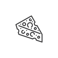Cheese wedge line icon