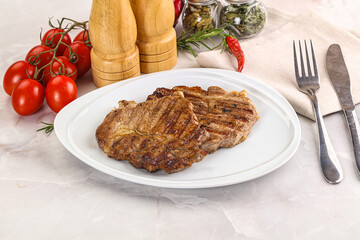 Grilled pork neck sirloin steak